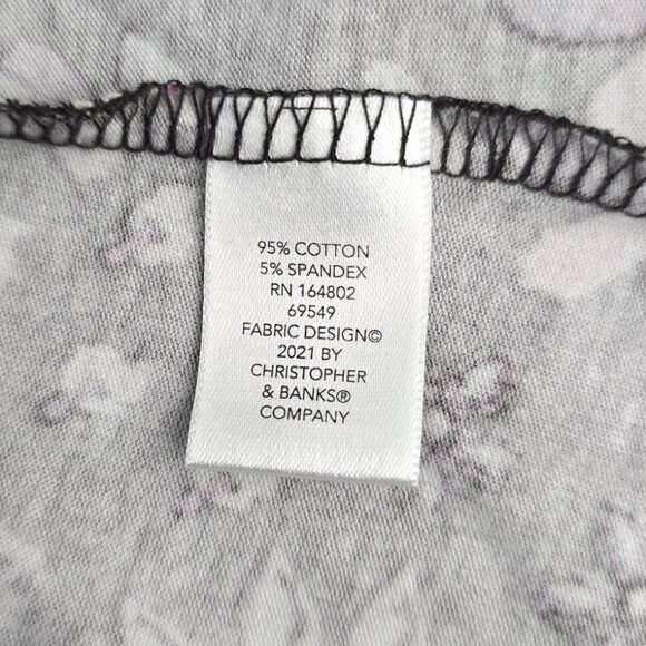 Christopher & Banks Puff Long Sleeve Scoop Neck Brown Multi Floral Print XL New - Picture 4 of 7